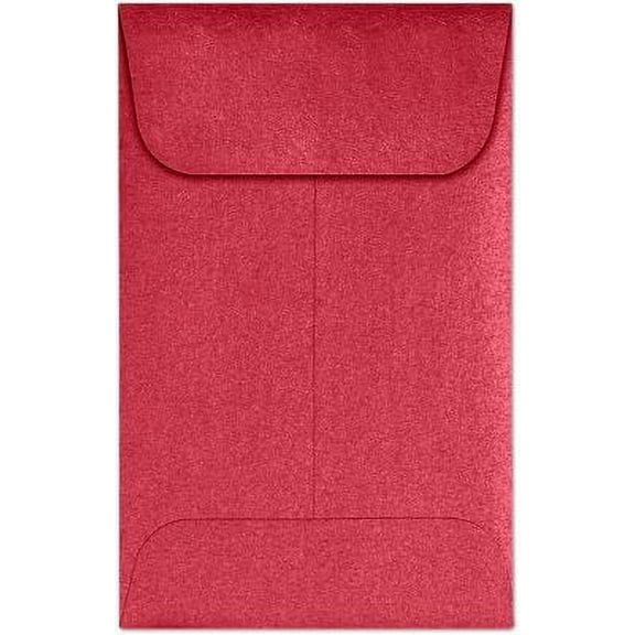 LUX Paper #1 Coin Envelopes, Jupiter Red Metallic, 2.25 x 3.5 inches, 500/Pack