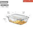 thumbnail image 2 of Recipiente rectangular de vidrio Signoraware Safe N Store | Tapa hermética con cierre a prueba de fugas | Apto para microondas | Ideal para transportar comidas caseras, aperitivos, ensaladas o guardar, 2 of 2