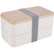 thumbnail image 1 of Bento Box, Fiambrera Infantil, Fiambrera Infantil Fiambrera Doble Fiambrera Fiambrera Woody, Apto para Lavavajillas, Apto para Microondas, Libre de Contaminantes BPA (Blanco) Xemadio LN-2242-1, 1 of 6