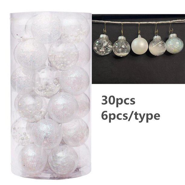 Bolas de Navidad para decoración del hogar, adornos para árbol de Navidad, 6/30 piezas, Año Nuevo, 2022