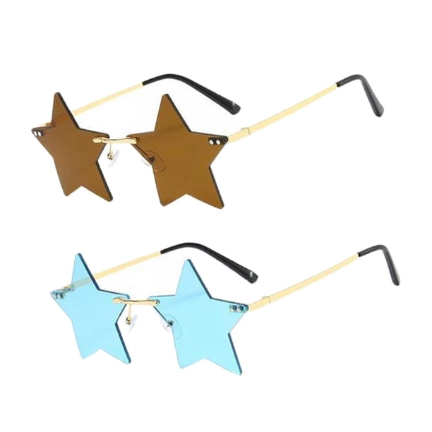 Gafas de sol para adultos,Star Gafas de Hombre ,Fiesta de Halloween de gafas góticas sin montura de pentagrama,400 Protección Gafas de sol Festival Vacaciones,Elegante Yinane Gafas de sol para adultos