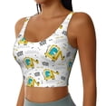 thumbnail image 2 of Goofa Dinosaur on Excavator Printed Sports Bras for Women, High Impact Running Bra Workout Crop Tank Tops Longline Sports Bra Push up-Small, 2 of 9