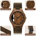 thumbnail image 2 of Wooden Watches for Men, Stylish Exotic Wrist Watch with Creative Dial Adjustable Stainless Steel Buckle, Leather Straps, Casual Watches for Man, 2 of 8