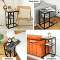 thumbnail image 5 of C Shaped End Table, Side Table for Couch and Bed, Small Side Table for Small Spaces, Living Room, Bedroom, Rustic Snack Table, 5 of 9