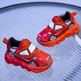 thumbnail image 4 of Toddler Boys Girls Sneakers Fashion Car Shape LED Light up Running Shoes Antislip Soft Sole Hook and Loop Athletic Walking Shoes Red 9 Toddler, 4 of 7