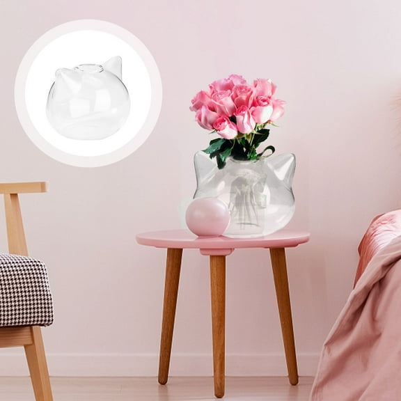 COSMOBETTY Hydroponic Flower Vase:  Cat-Shaped Glass Vases For Plants – Clear Propagation Station For Home & Office Decor