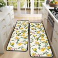 thumbnail image 4 of Kitchen Rugs Sets Of 2,Yellow Lemon Fruit Flowers Yellow Pattern Anti Fatigue Kitchen Mat Rugs Non Slip Washable,Decorative Kitchen Floor Mats for Kitchen,Sink,Laundry,17"x47"+17"x47", 4 of 5