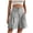 Gray, variant on Women's Summer Dressy Casual Elastic Waist Wide Leg Suit Tailored Shorts Comfy Elagant Work Trouser Shorts Hot Pink,S