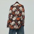 thumbnail image 2 of Towmus Halloween Knitted Sweaters for Women Ghost Print Pullover Sweater Casual Loose Knitted Crewneck Tops, 2 of 6