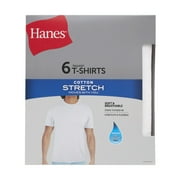 Hanes Mens Cotton Stretch Undershirt Pack, Moisture-Wicking, 6-Pack