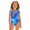 Blue, variant on Grblisyd Girls One Piece Swimsuit Flutter Sleeve Hawaiian Quick Dry Crew Neck Swimwear Beach Sport Bathing Suit for Kids 4t