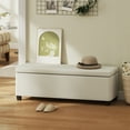 thumbnail image 3 of HOMCOM 47 Inches Storage Ottoman Bench, Foot Rest with Removable Lid, Beige, 3 of 9