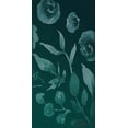 thumbnail image 2 of Villa, Milli 9x14 Black Ornate Wood Framed with Double Matting Museum Art Print Titled - Teal Florals In The Wind, 2 of 4