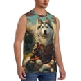 thumbnail image 2 of Pofeuu Forest Maple Leaf Husky Print Men's Muscle T-Shirt, Sleeveless, Muscle Tank, Classic Muscle Tee Top For Men Casual Sleeveless Muscle T-Shirt Trendy Clothes-3X-Large, 2 of 7