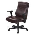 thumbnail image 2 of Mid-Back Managers Office Chair with Flip Up Arms in Chocolate Faux Leather, 2 of 11