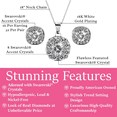 thumbnail image 3 of Cate & Chloe Ruth 18k White Gold Plated Halo Jewelry Set with Swarovski Crystals Gift for Women, 3 of 9