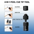 thumbnail image 3 of GSE Games & Sports Expert 4-in-1 Pool Cue Tip Tool. Billiard Cue Stick Tool Pool Accessories Includes Shaper, Scuffer, Aerator, 3/8-10 Joint Protectors - Black, 3 of 8