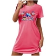 thumbnail image 2 of Camisón corto de talla grande para mujer, camisón de manga corta con estampado de pecho a la moda, camisón para mujer, 2 of 5