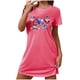 thumbnail image 2 of Camisón corto de talla grande para mujer, camisón de manga corta con estampado de pecho a la moda, camisón para mujer, 2 of 5