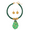 green, variant on Chunky African Statement Necklace With Resin Pendant and Earring Set For Women Tribal Fashion Costume Jewelry Earring Sets Unique Colorful Big Rhinestone Crystal Pendent Collar Choker