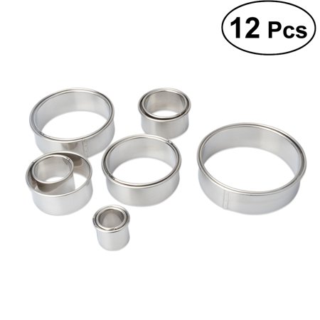 

12pcs Stainless Steel Mousse Round Mould Cake Dessert DIY Decorating Baking Tools