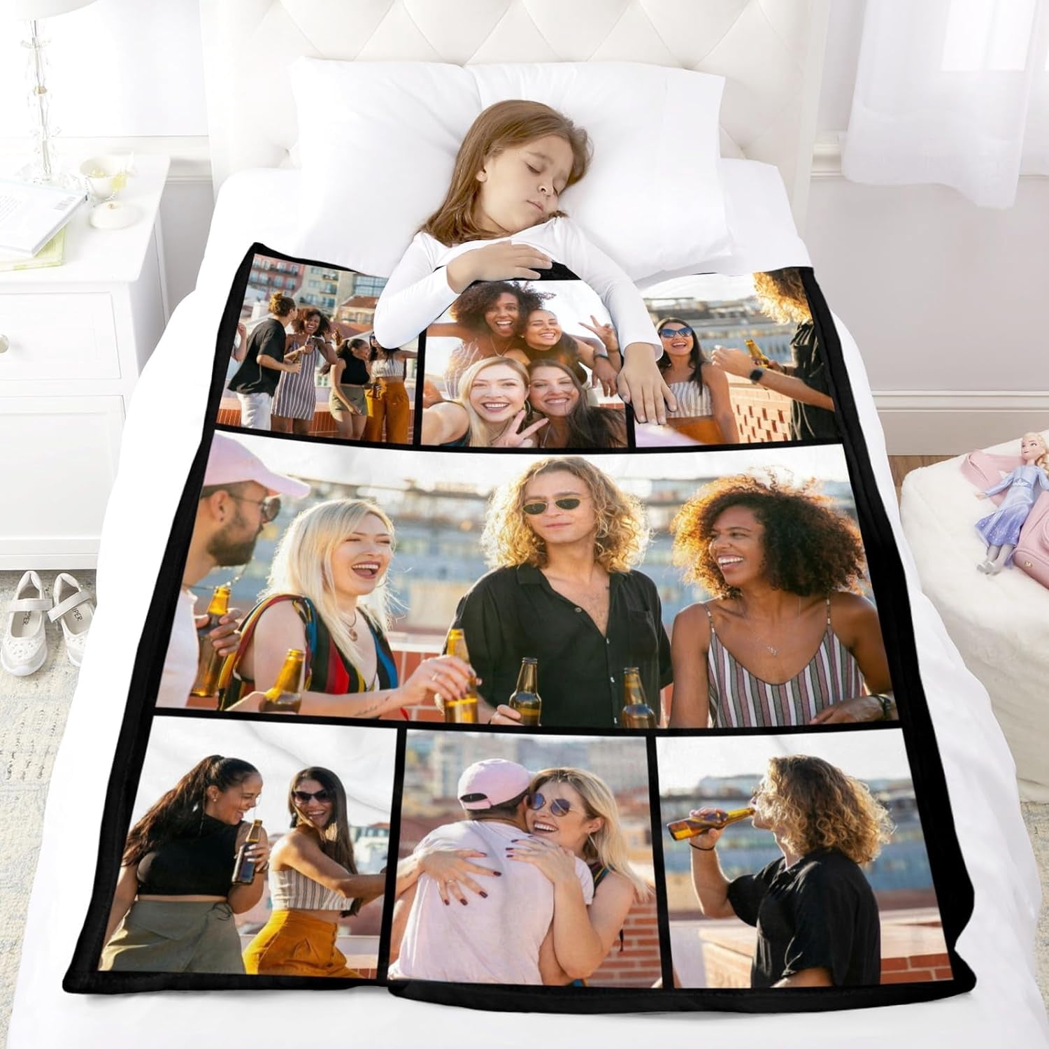 Custom Photo Blanket for Kids Adult Picture Personalized Blanket and Throw Flannel Customized Blanket Blankets