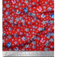 thumbnail image 1 of Soimoi Crepe Silk Fabric Butterfly & Flower Print Fabric by the Yard 42 Inch Wide, 1 of 1