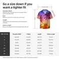 thumbnail image 7 of Naloa Palm Trees at Sunset Men's Loose Fit Cuban Collar Short-Sleeve Shirt with Button-down and Chest Pocket for Everyday Wear Outings - Large, 7 of 7