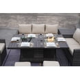 thumbnail image 4 of Outdoor 7-Piece Patio Conversational Sofa Set with Gas Firepit and Ice Container Rectangle Dining Table, Gray, 4 of 6