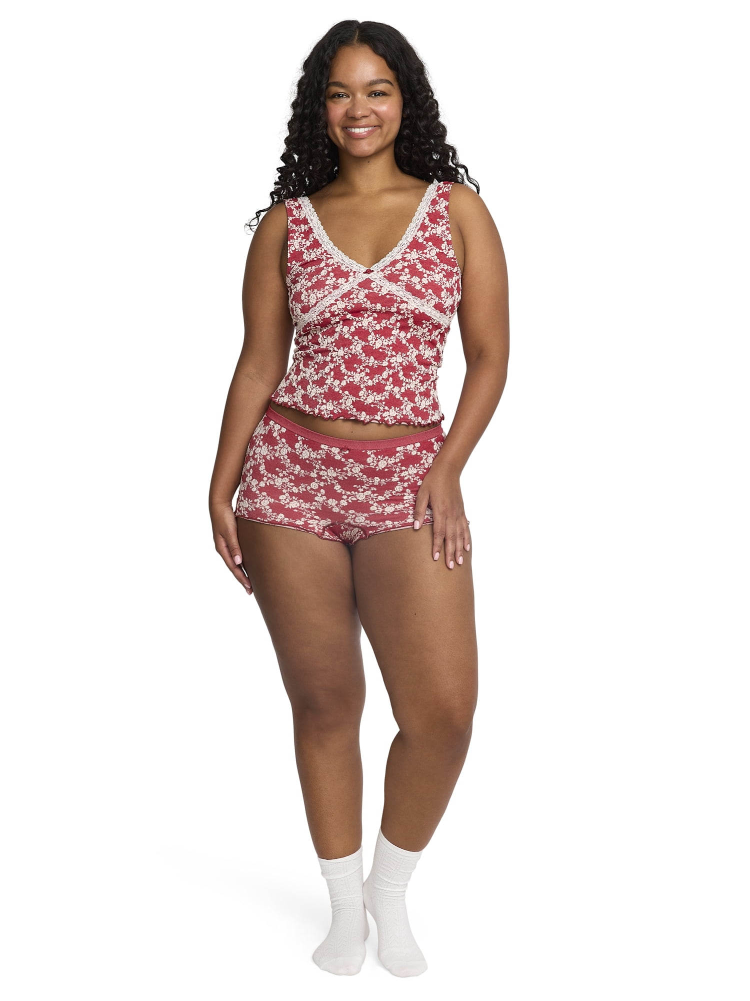 Mills by Millie Bobby Brown Women's Floral Seamless Boyshort Panties, Sizes XS-XXXL