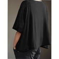 thumbnail image 6 of Women's T-shirt Round neck short-sleeved casual tops Elegant solid colour T-shirt tops, 6 of 6