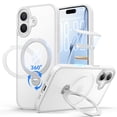 thumbnail image 1 of VENINGO Magnetic Case for iPhone 16 with 360° Rotatable stand, Compatible with Mag-safe, Shock Resistant Slip Resistant iPhone 16 Phone Case 6.1", White, 1 of 9