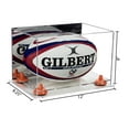 thumbnail image 2 of Deluxe Acrylic Rugby Ball Display Case with Mirror, Orange Risers and Clear Base (A004-OR), 2 of 2