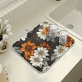 thumbnail image 4 of Yayeee Dish Drying Mat for Kitchen Counter 18" x 24" Microfiber Super Absorbent Coffee Decorative Pad, Black Plaid Floral, 4 of 9