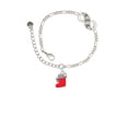 thumbnail image 2 of Delight Jewelry Silvertone 3-D Red Christmas Stocking Silver-tone Paw Infinity Link Chain Bracelet, 6"+2" Extender, 2 of 3