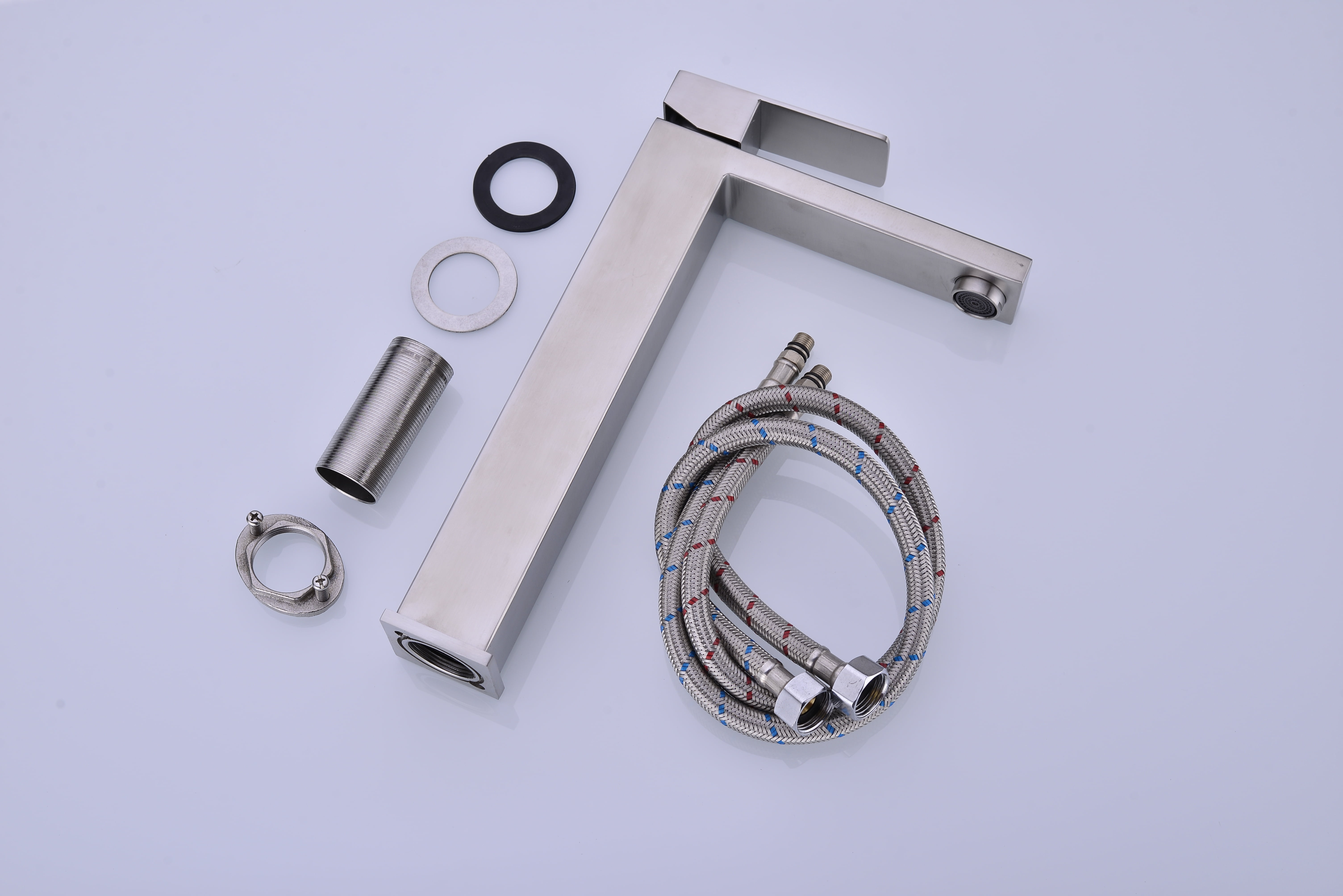 Bathroom Sink Single Handle Faucet with Pop-Up Drain (No Overflow)