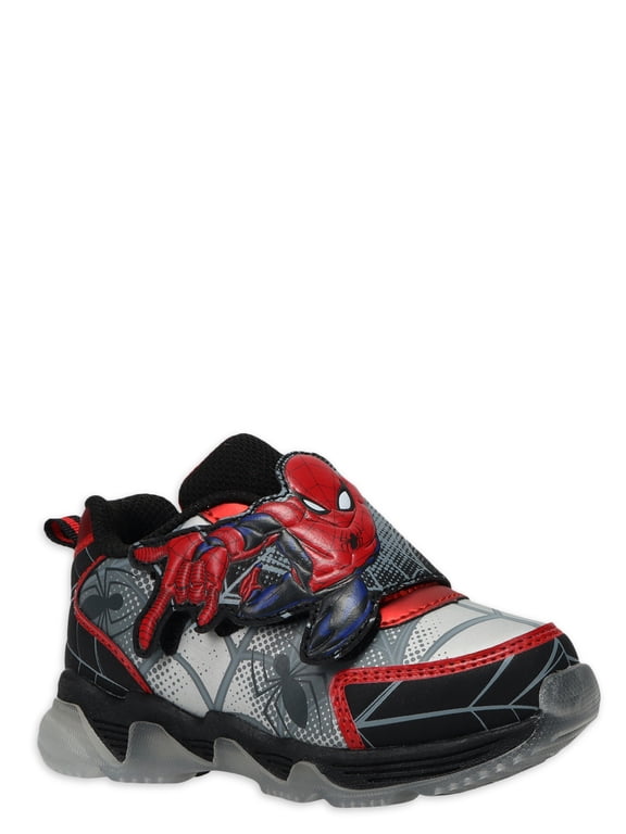 Spider-Man by Marvel Boys Toddler Athletic Light-up Silver Sneaker