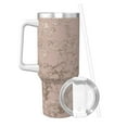 thumbnail image 2 of Haiem Rose Gold Marble Texture Printed 40OZ Ice Bully With Handle - Portable for Hot & Cold Drinks, Travel, Gym, Home, and Outdoor Activities, 2 of 8