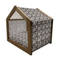 thumbnail image 2 of Taupe Pet House, Grunge Circles Dots Brushstrokes Hand Painted Modern Design Messy Artistical, Outdoor & Indoor Portable Dog Kennel with Pillow and Cover, 5 Sizes, Black White Taupe, by Ambesonne, 2 of 5