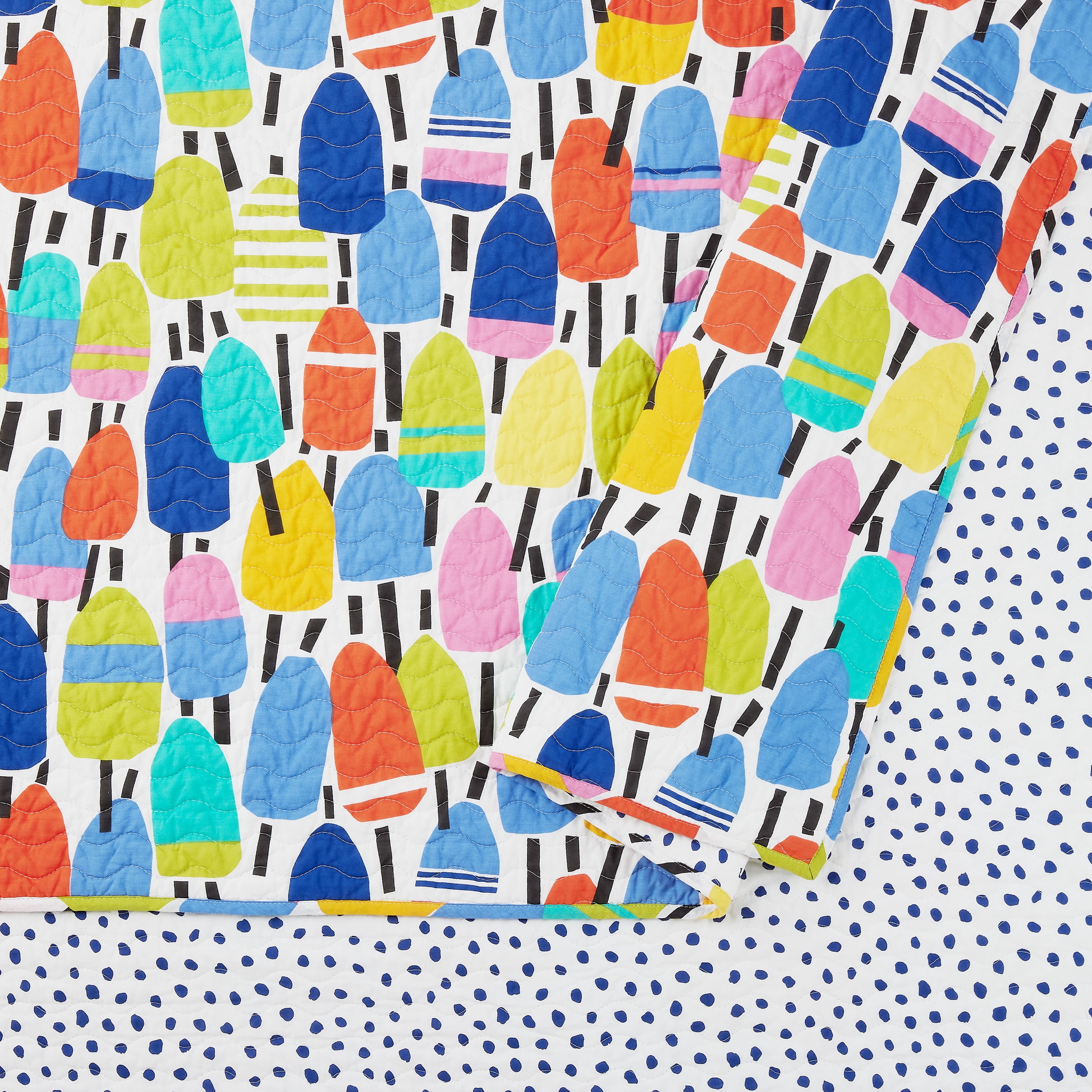 Makers Collection Buoys Multi-Color Cotton 2-Piece Quilt Set, Twin