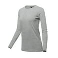 thumbnail image 2 of A2Y Women's Basic Solid Soft Cotton Long Sleeve Crew Neck Top Shirts Heather Grey 1XL, 2 of 3