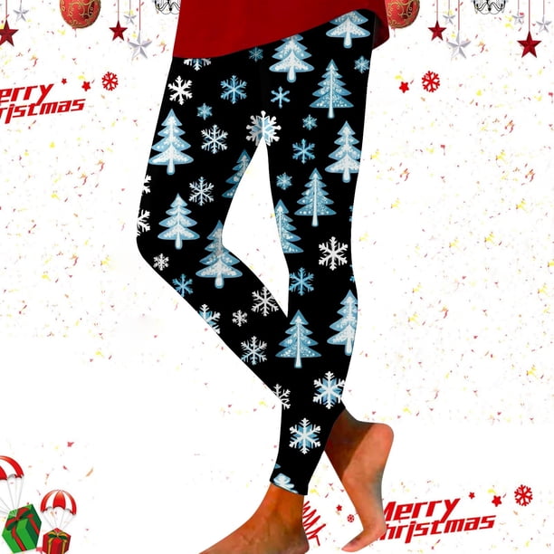 MKLEKYY Leggings deportivos para mujer Leggings con estampado navideño para mujer Leggings de ejercicio físico con realce Pantalones de yoga 3870