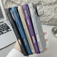 thumbnail image 6 of Allytechgroup for iPhone 16 Case, Built-in Camera Lens Kickstand Support Wireless Charging Slim Bumper Shockproof Protective Magnetic Back Cover for iPhone 16, Darkpurple, 6 of 9