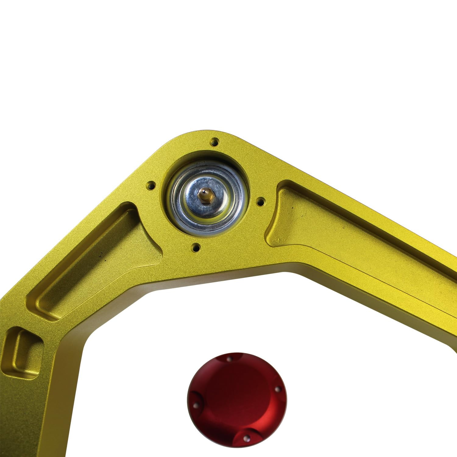 Forged Billet Aluminum 2-4 inch Upper Control Arms Compatible with 2004-2022 Ford F150 Suspension 3" Lift Kit W/Adjustable End Bushing Kit&Pre-pressed Ball Joints Yellow