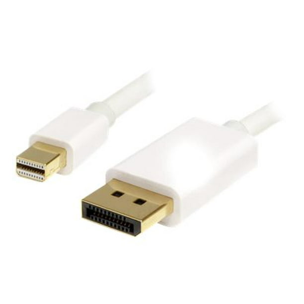 StarTech.com DisplayPort DisplayPort Mini DisplayPort 1.2 10 ft M/M 3M Blanc Mini vers Câble Adaptateur - DisplayPort 4k avec support HBR2 - Mini DP vers DP Câble (MDP2DPMM3MW) - (M) vers DisplayPort (M) - 10 ft - Blanc - pour P/N: Cdp2mdpd, Cdp2mpc, Cdp2mpd