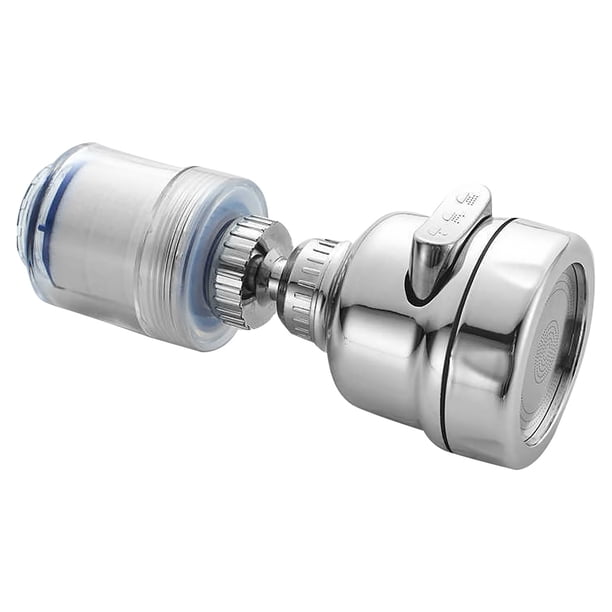 Filtro de grifo Cabezal rociador de grifo de cocina Anti-salpicaduras Boquilla de ducha giratoria con ahorro de agua, Plateado Eigraketly HA004986-01