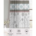 thumbnail image 6 of Grey Stripes Abstract Sheer Curtains 63 Inch Length 2 Panels Set for Living Room/Bedroom, Geometric Spring Flowers Country Kitchen Curtains Grommet Semi-Sheer Curtains Window Treatments 42"x63"x2, 6 of 7