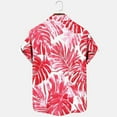 thumbnail image 6 of Ecqkame Hawaiian Shirts for Men Casual Short Sleeve Button Down Tops Summer Beach Holiday Party Tropical Print Shirt Pink XXXL, 6 of 6