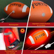 Huge Wave Glow in The Dark Football Size-6, Rechargeable Light Up Football, Outdoor Toys for Boys, Birthday Gift for Kids Ages 7-15