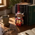 thumbnail image 4 of Cute Highland Cow Gifts Christmas Decor, Resin Highland Cow Bathroom Decor with Santa Hat, Christmas Cow Figurines for Xmas Home Table Decor, 4 of 5